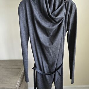 Gray Women's Sweater with Belt